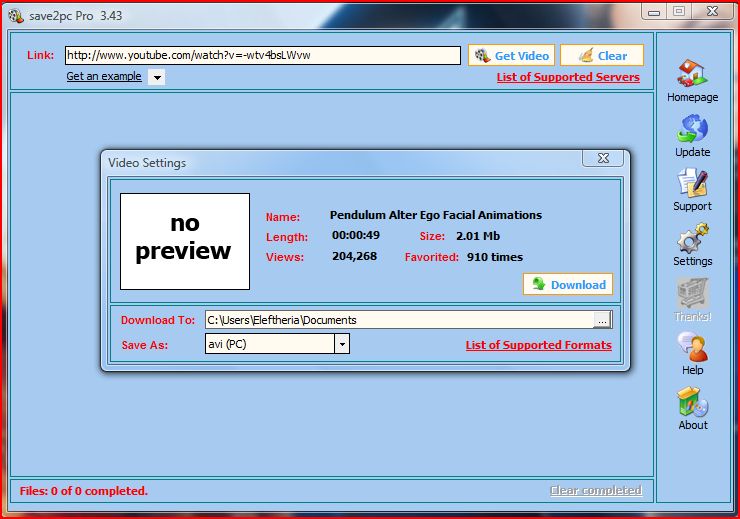 save2pc PRO 3 4 3 0 known as YouTube Downloader preview 1