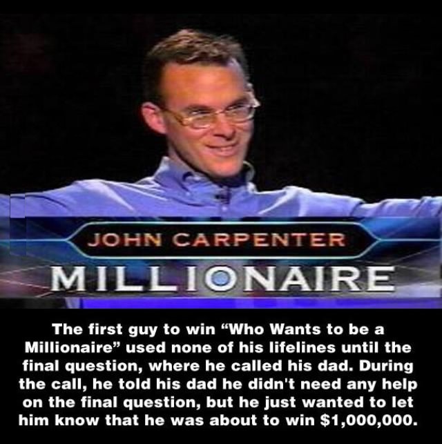 John Carpenter on Who "Wants to be a Millionaire"
 John Carpenter Millionaire 2014